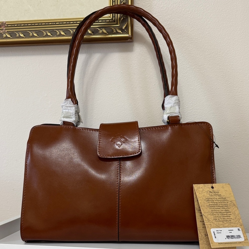 Patricia Nash Women's Classic Brown Leather Tote Handbag